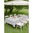thumbnail image 2 of Rectangle Outdoor Tablecloth With Umbrella Hole And Zipper– Light Grey White Geometric Waterproof Patio Table Cover for Party, Picnic, Backyard, 52"x70" , Minimalist Morocco Pattern, 2 of 8