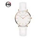 thumbnail image 2 of Relojes analógicos de cuarzo y cuero Hannah Martin, correa de color blanco/rosa, 2 of 8
