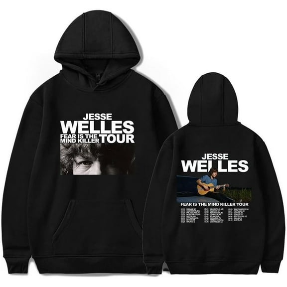 Jesse Welles Fear is The Mind Killer Tour 2025 Merch Hoodie Pockets Drawstring Unisex Hooded Sweatshirt Fashion Clothing