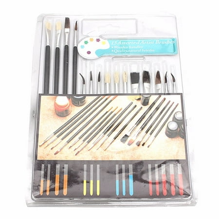 15 Paint Brush Set All Purpose Watercolor Acrylic Art Craft Artist (Best Way To Clean Acrylic Paint Brushes)