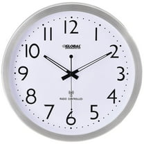 Global Industrial Atomic Wall Clock 14"" Stainless Steel