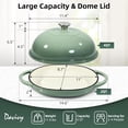 thumbnail image 6 of Davivy 6QT Oval Cast Iron Bread Oven with Domed Lid, Dutch Oven for Sourdough Bread, Bread Cloche Dutch Oven Sourdough Baking Pan with Lid, Sea Salt Green, 6 of 11