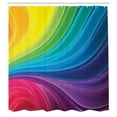 thumbnail image 3 of Ambesonne Colorful Shower Curtain, Abstract Smooth Lines, 69"Wx84"L, Multicolor, 3 of 5