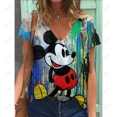 thumbnail image 5 of Camisetas de cuello en V de verano de dibujos animados de Disney Minnie 2024 para mujer, camisetas casuales de gran tamaño con estética de Mickey en 3D, camisetas de moda Harajuku, 5 of 5