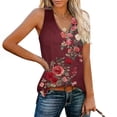 thumbnail image 2 of UPPADA Women's Summer Tank Tops V Neck Lace Up Front Tees Shirts Sleeveless Loose Fit Comfy Shirts Beach Outfits Multicolor,2XL, 2 of 8