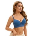 thumbnail image 4 of Unique Bargains Women's Adjustable Straps Lightweight Lace Trim Push Up Bras D 40 Blue, 4 of 6