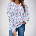 thumbnail image 2 of Makaor Sweatshirt Women Halloween Crew Neck Tops Fleece Long Sleeve Pullover Casual Fall Clothes Sky Blue XL, 2 of 4
