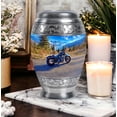 thumbnail image 6 of Bike Urns For Human Ashes Adult Man And Woman - 1 Large Blue Urn For Adult Male - 10 Inch Mountain Decorative Urn For Ashes For Male And Female - Set Of 4 Keepsake For Mother And Father, Small 3 Inch, 6 of 7
