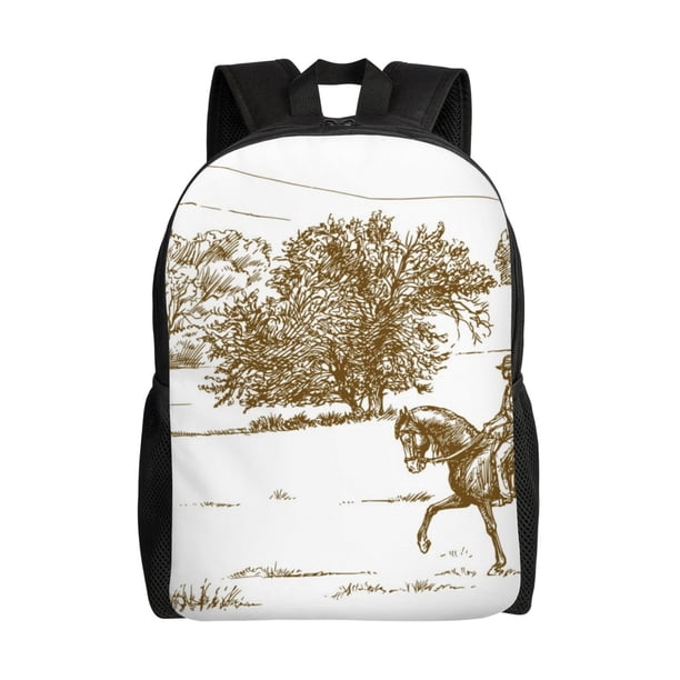 Fotbe Horse Rider In Field Mochila de Viaje para Laptop, Mochila Ejecutiva Delgada y Resistente 15.6"