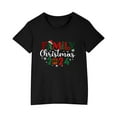 thumbnail image 3 of Odeerbi Kids Boys Girls Christmas T-shirt Christmas Print Casual Short Sleeve Tops Shirt Kids Clothes Black, 3 of 4
