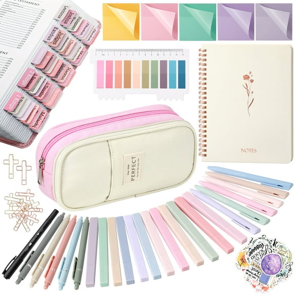 Livhil 154pcs Bible Study Supplies Complete Bible Journaling Kit, Christian Gifts for Women, Bible Study Tools for Devoted Christian Learner