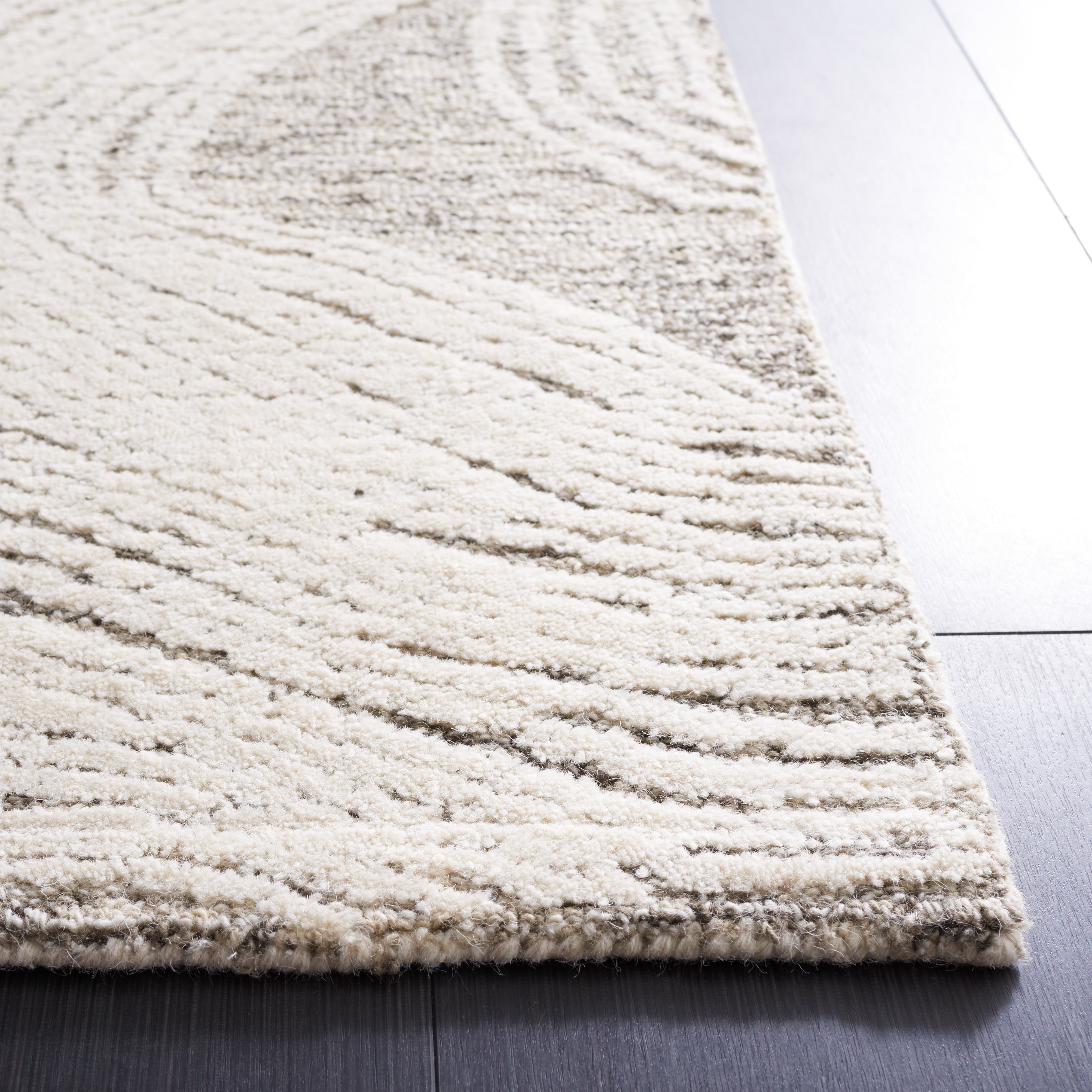 SAFAVIEH Abstract Lidija Abstract Wool Area Rug, Charcoal/Ivory, 2'3" x 4'