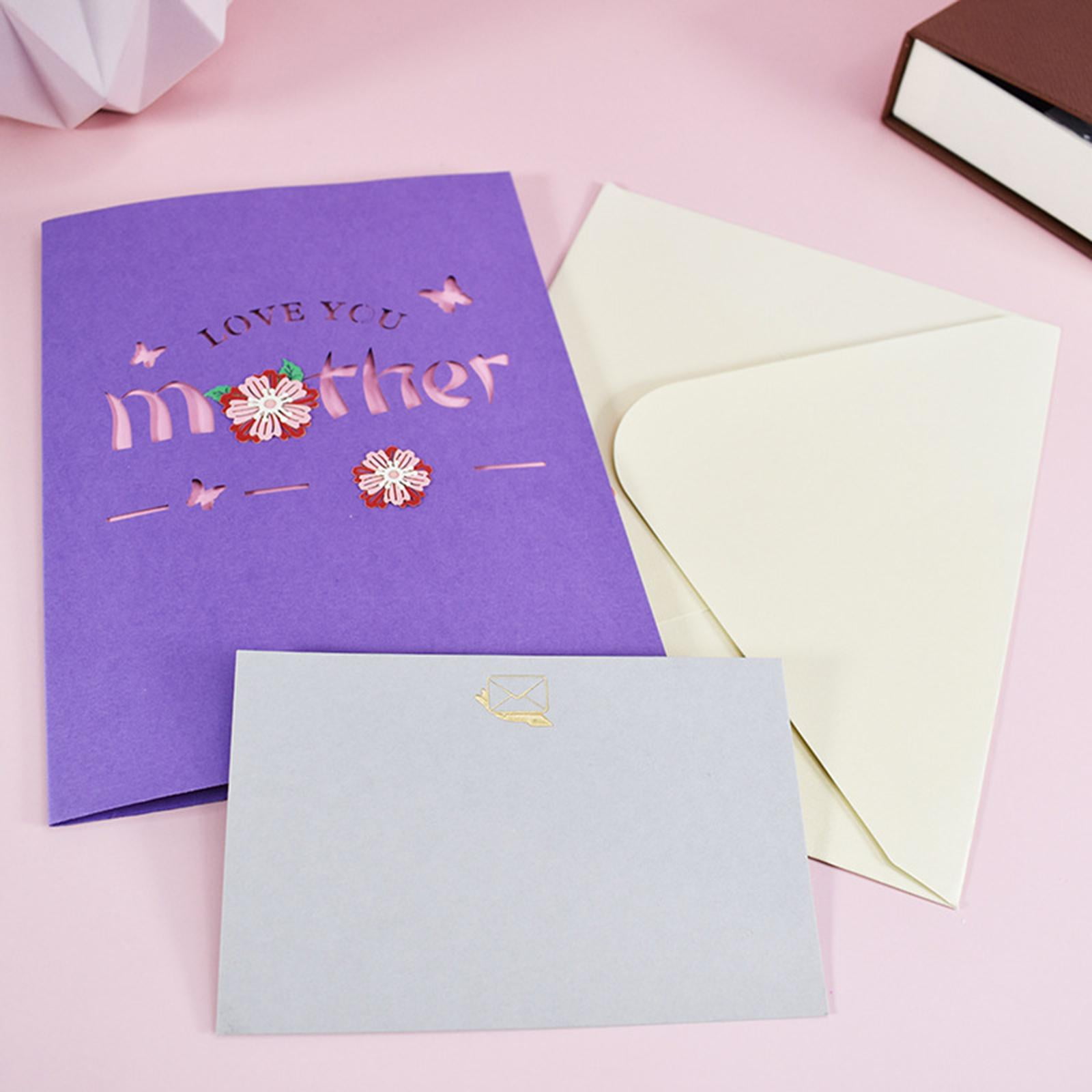 Mothers Day and Birthday Greeting Card Beautiful 3D Pop Up Mom Greeting Card for Mom I Love Mom Card with Envelope. 