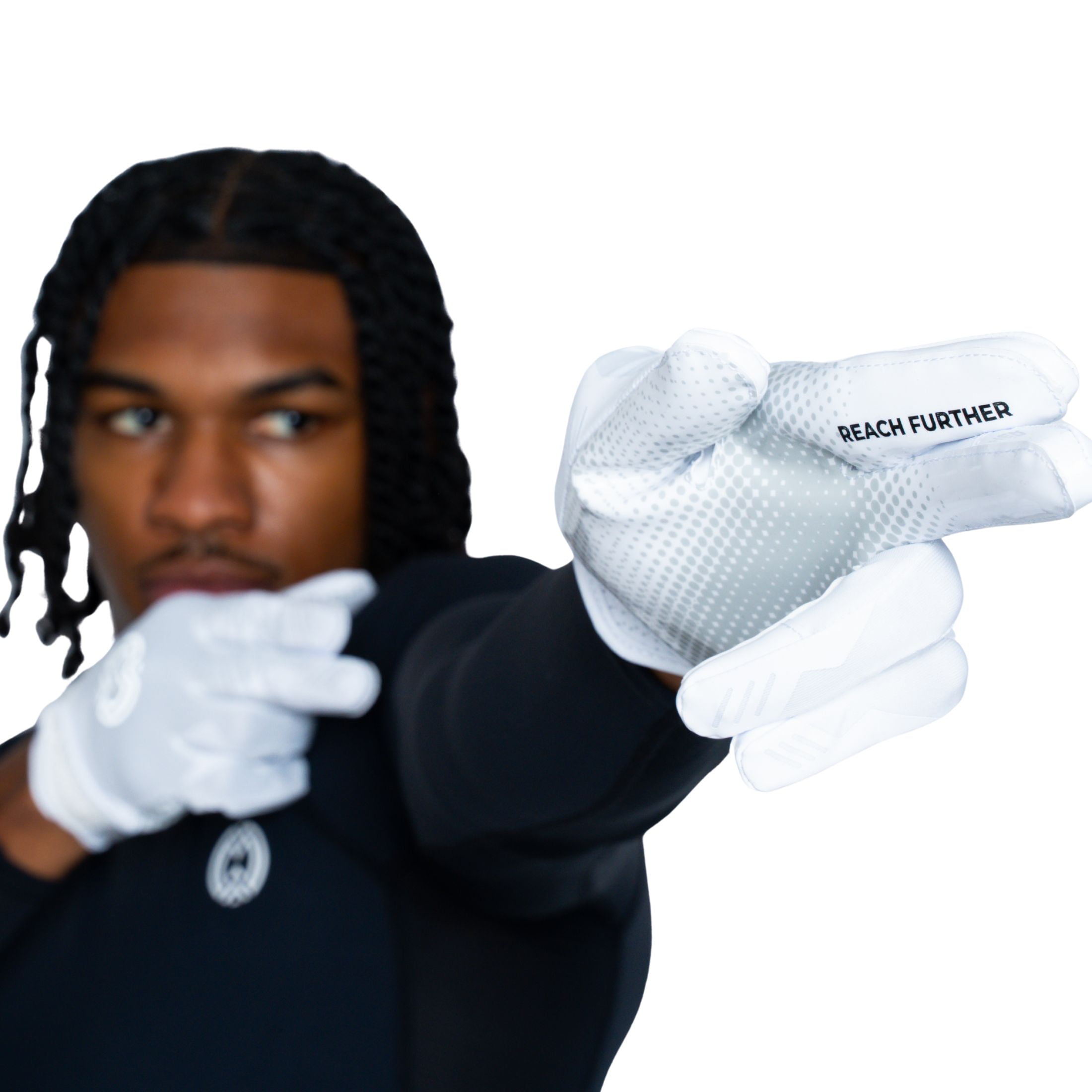 Massov VPRO3 Mens Adult Football Glove, Receiver Glove, White, Small