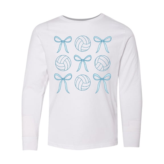 Inktastic Volleyball and Bow Sports Preppy Shirt Long Sleeve Youth T-Shirt