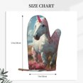 thumbnail image 2 of Hirioo Flower White Horse (2) for Silicone Oven Mitts for BBQ, Baking, Cooking, Set of 2, Heat Resistant 260℃, Non-Slip Kitchen Essentials, 2 of 6