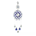 thumbnail image 5 of Colgante de bola de iluminación de cristal con forma de girasol y diseño retro de mariposa con forma de ojo de diablo y ojo azul, 5 of 5