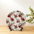 thumbnail image 6 of Balery Rose Flowers Print Bone China Decorative Plate Ceramic Dinner Plates Art Crafts with Display Stand-6in, 6 of 6