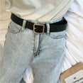 thumbnail image 3 of Kripyery Waist Belt Square Metal Buckle Adjustable Women Holes Black Unfading Waistband for Party, 3 of 8
