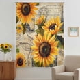 thumbnail image 3 of Yellow Sunflower Sheer Curtains 54 Inches Long, Watercolor Retro Floral Plant Leaf Light Filering Curtains, Breathable Simi Curtain Privacy Drapes for Kitchen Bathroom Nursery Small Window Treatment, 3 of 9