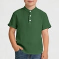 thumbnail image 2 of Camisa de Cuello Redondo de Manga Corta para Niños en Algodón, 2 of 9