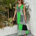 thumbnail image 3 of Vestido Largo Sin Mangas Para Mujer, Abstract Geometrical Traje Informal Para Cumpleaños, Verano, 3 of 5
