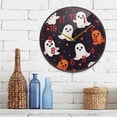thumbnail image 3 of Yayeee Wall Clock Battery Operated 9.5" Silent Quartz Non-Ticking for Living Room Decor, White Halloween Ghosts, 3 of 8