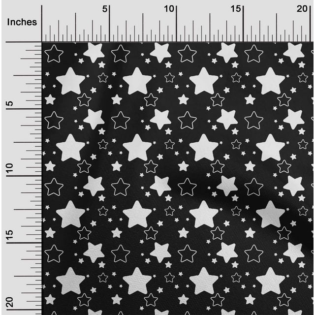 oneOone Polyester Lycra Black Fabric Merry Christmas Sewing Material Print Fabric By The Yard 56 Inch Wide - XO