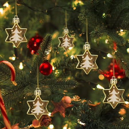 

Christmas Decorations Christmas Ball Painted Six Pointed Star Shaped Ball Christmas Pendant Christmas Decoration Props Christmas Holiday Decoration A Box Of 5 Pieces