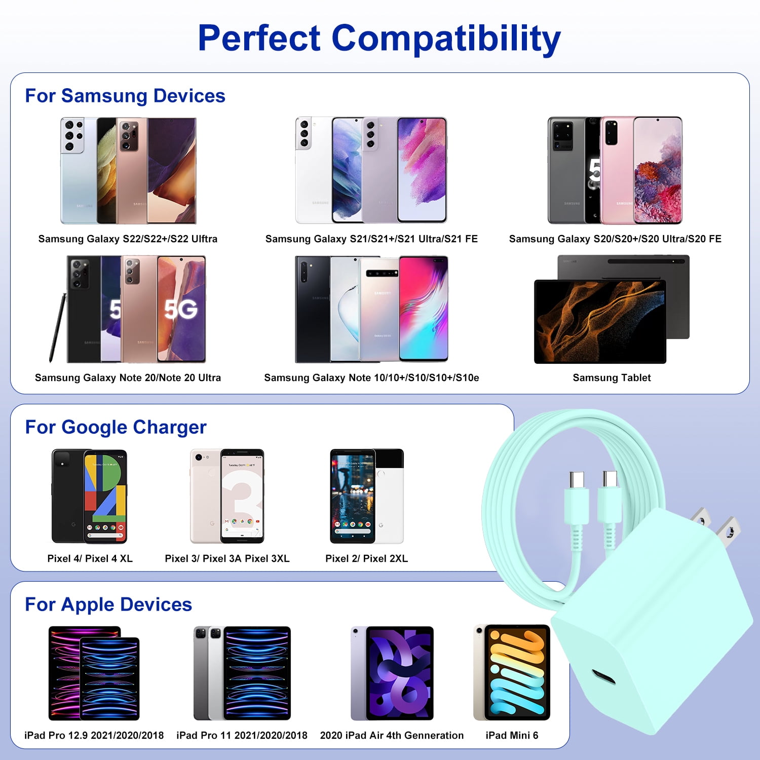 2 Pack 45W Samsung USB-C Super Fast Charger 6FT Type C Charger Cable Cord Fast Charging Android Phone Wall Charger Block for Samsung Galaxy  S26 S25 Ultra/S24+/S23 Ultra/S23/S23+/S22/S22 Ultra/S22+