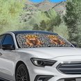 thumbnail image 5 of Jeiento Highland Cow Leopard Car Sun Shade for Windshield Sun Shield for Front Window Blocks UV Rays Soft Heat Reflector-Keep Your Vehicle Cool Car Interior Accessories for Sun Heat, 5 of 7