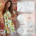 thumbnail image 6 of Yuyamidu Tropical Pineapple Women's Cotton Nightgown Sleepwear Button Down Sleepshirts Short Sleeves Soft Summer Pajama Dress, 6 of 7