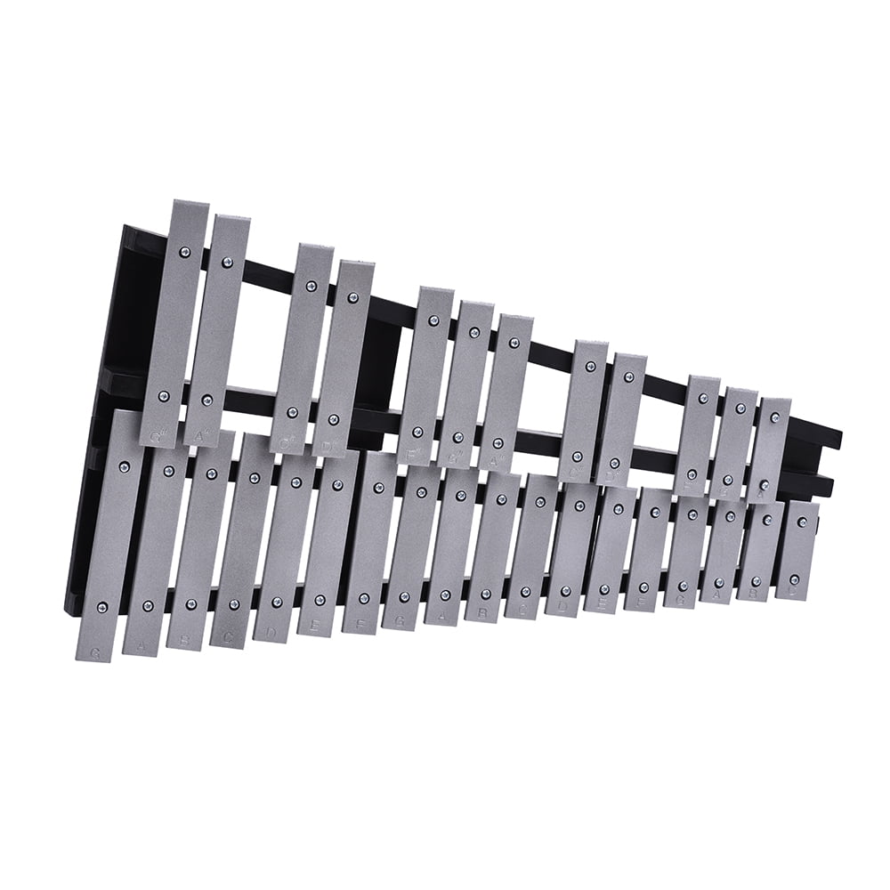 Foldable 30 Note Glockenspiel Xylophone Wooden Frame Aluminum Bars Educational Percussion Musical Instrument Gift with Carrying Bag
