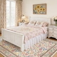 thumbnail image 2 of Toyoso 6x9 Traditional French Country Floral Rug - Large Cream & Rose Silicone Area Carpet, 0.25" Low Pile Machine Washable Non-Slip Rug, Classic Bordered Stain Resistant Rug for Living Room, 2 of 9