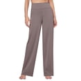 thumbnail image 5 of Women's Casual Pants, Cropped High Waisted Straight Leg Trousers with Pockets, Loose Fit Stretchy Work Pants for Yoga, Office, Casual Wear and Daily Outfits-Coffee, 5 of 8