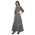 thumbnail image 2 of Moomaya Robe Longue Maxi Imprimée à Col Rond, Manches 3/4, avec Taille à Cordon, 2 of 3