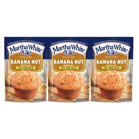 Martha White Banana Nut Muffin Mix, 7.6 oz - Palatize Pack of 3