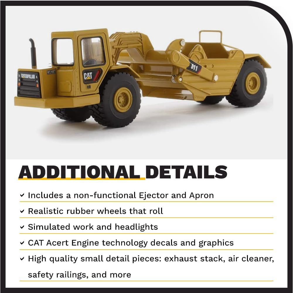 Diecast Masters 1:64 Caterpillar 611 Wheel-Tractor Scraper, Play