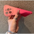 thumbnail image 4 of Compatible for iPhone 13 Case with Luxury Gradient Color Cute Wave Frame Soft Liquid Silicone Shockproof Full Camera Protector Cover Phone Case-Rose Red, 4 of 11