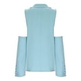 thumbnail image 5 of Women's Blazer Solid Color Bubble Sleeves Cutout Shoulders Jacket Casual for Work Daily Life Stylish Ladies Suit Coat, 5 of 6