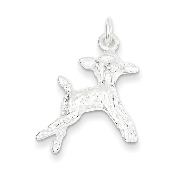 Solid Sterling Silver Lamb Charm Pendant