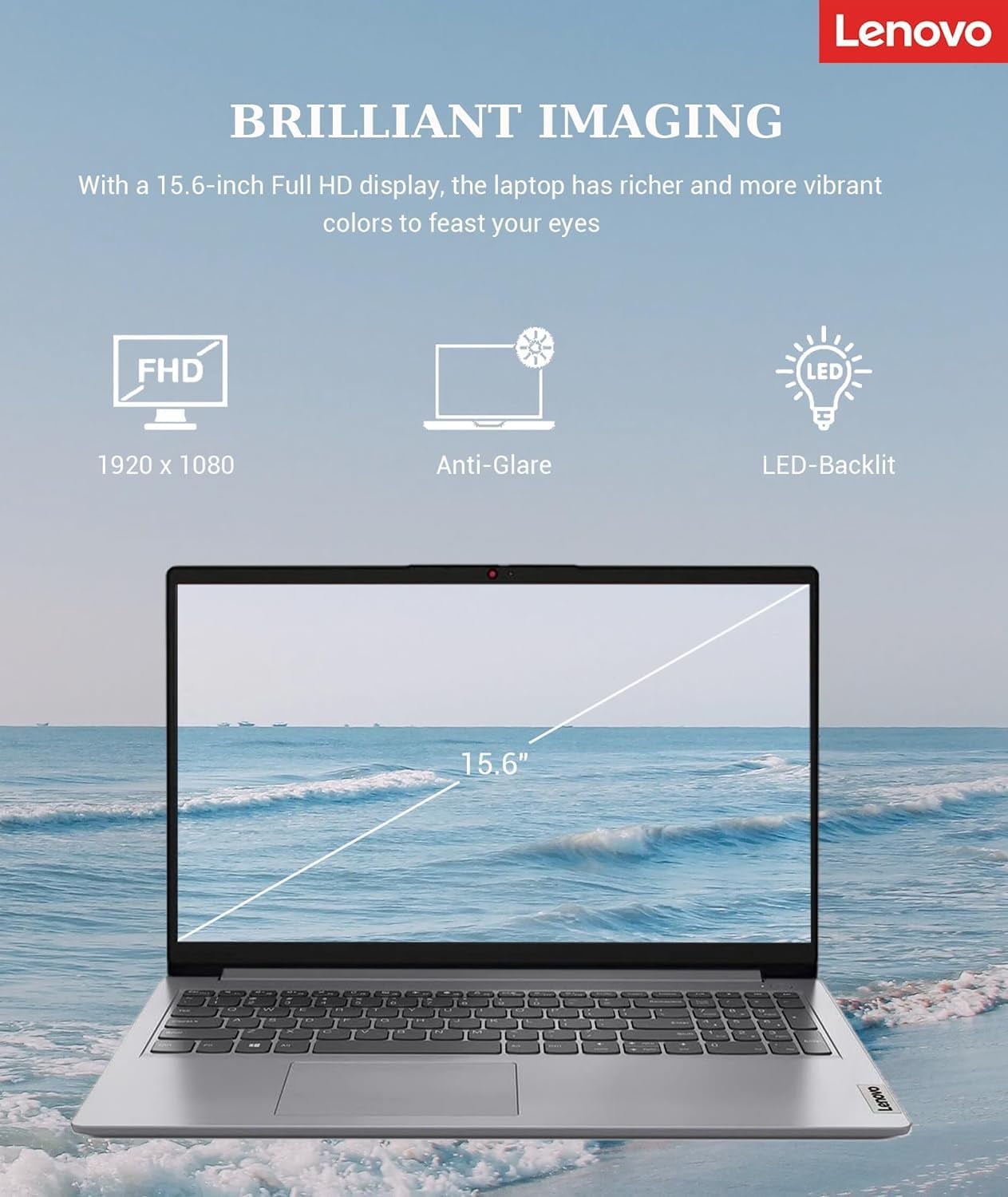 Lenovo IdeaPad 1i, 15.6" FHD Anti-glare, Intel Core i5, Wi-Fi 6, Dolby Audio, HD Camera with Privacy Shutter, Long Battery Life, Windows 11 Pro (24GB RAM | 1TB SSD)