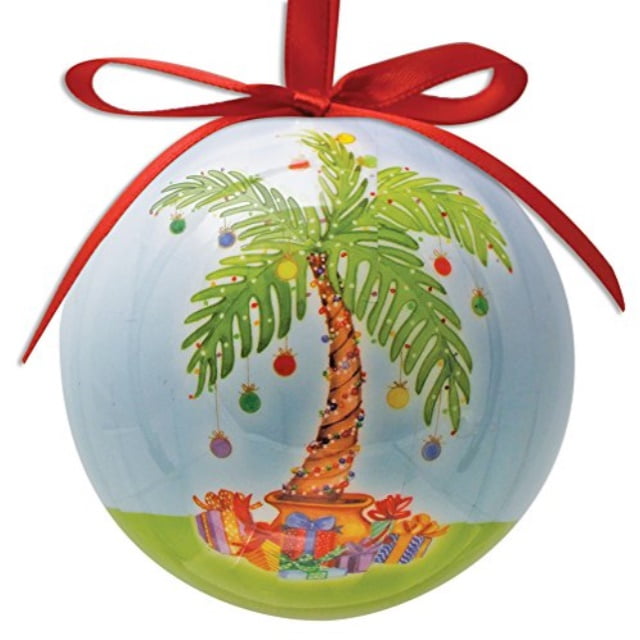 Crystal Expressions Metal Palm Tree Ornament w/ Acrylic Crystals 