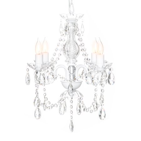 Best Choice Products Acrylic Crystal Chandelier Ceiling Light Fixture for Dining Room, Foyer, Bedroom, (Best Lighting For Low Ceiling Living Room)