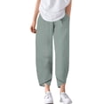 thumbnail image 4 of WTOBBY Women's Polka Dot Summer Wide Leg Pants - Stretchy Waist Beach Trousers with Pockets & Airy Design for Poolside Lounging,Army Green L, 4 of 4