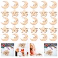 thumbnail image 2 of 50 Pcs Matériaux Faits Main pour Enfants Art en Bois Forme Étoile Lune style Créatif pour Décoration Artisanale (26mm, Forme Mixte), 2 of 9
