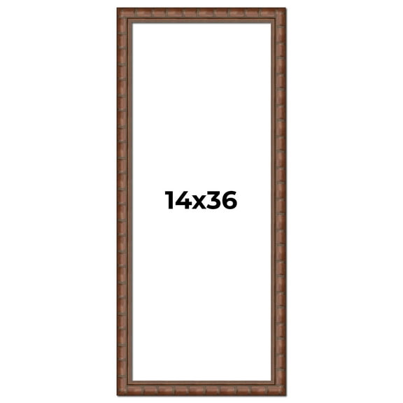 14x36 Dark Brown Bamboo Real Wood Picture Frame Width 1.5 inches | Interior Frame Depth 0.5 inches