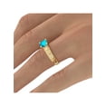 thumbnail image 6 of 1.06 ctw Blue Topaz Ring with Diamonds 14K Yellow Gold Filigree Cathedral Princess, 6 of 7