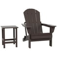 thumbnail image 2 of Polytrends  Laguna Hdpe All Weather Outdoor Patio Foldable Adirondack Chair With Side Table (2-Piece Set) Dark Brown, 2 of 5