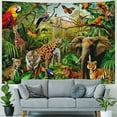 thumbnail image 4 of BCIIG  African Wildlife Tapestry Tropical Rainforest Plant Trees Tapestry Animal Elephant Tiger Wall Hanging Tapestries GTXTUH252, 4 of 6
